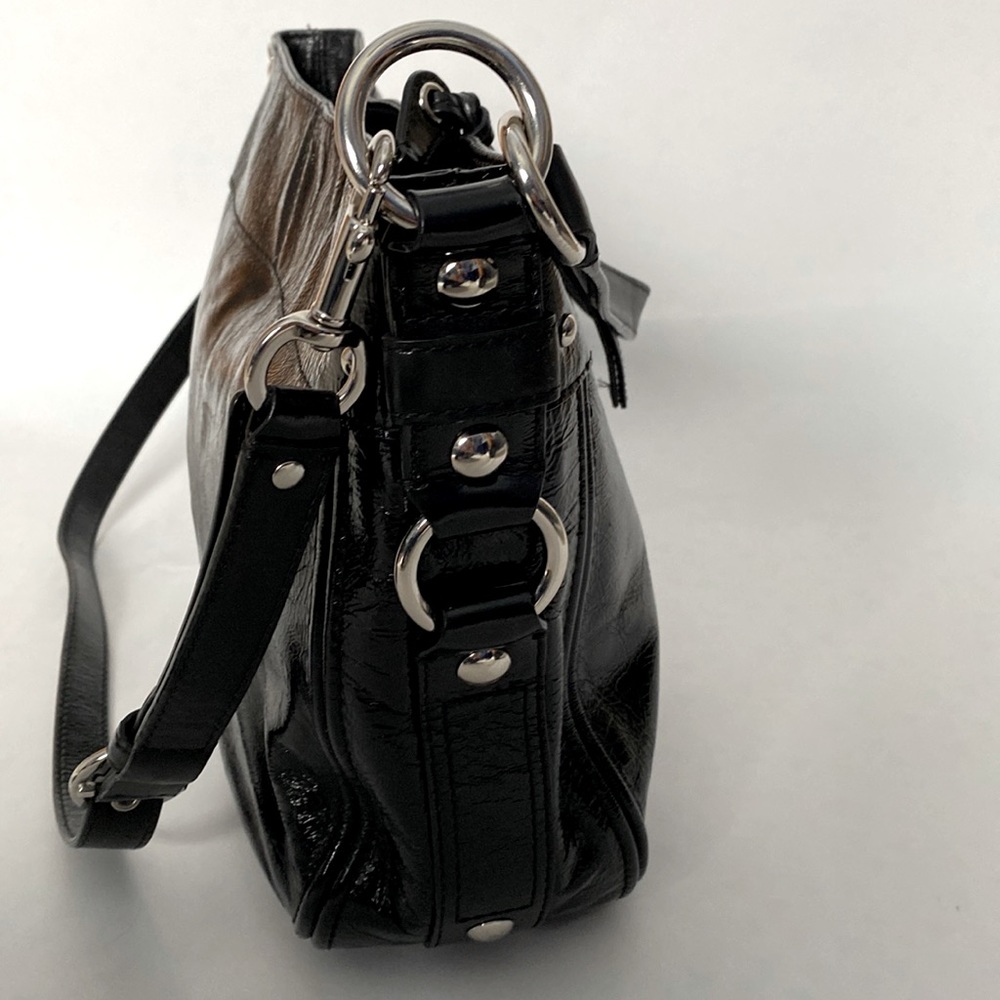 Coach Zoe Black Patent Leather Hobo Bag Gem